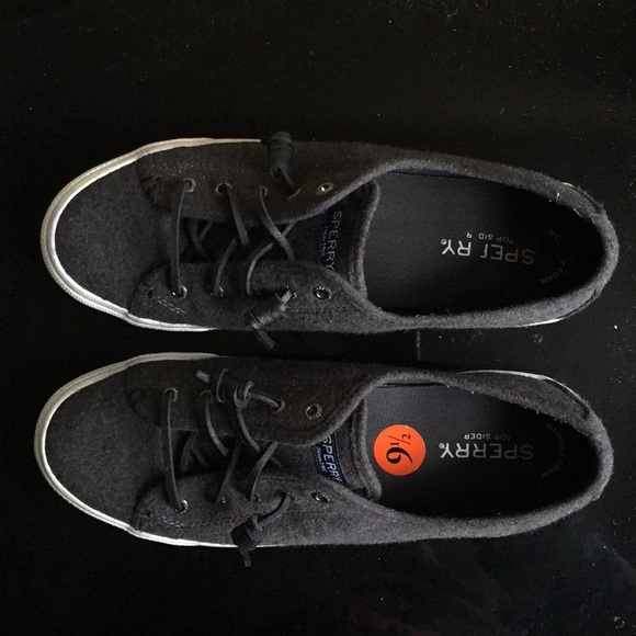 Sperry Top-Sider Dark Grey Wool Lace Up Sneakers - Picture 8 of 8